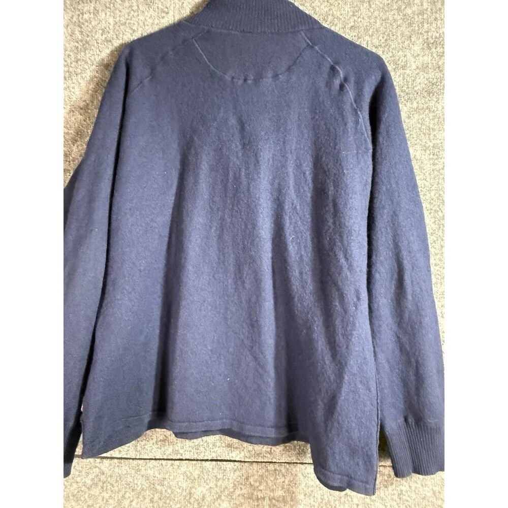 The North Face Men’s Wool‑Blend Quarter Zip Sweater – Blue – XL (Shrunk)